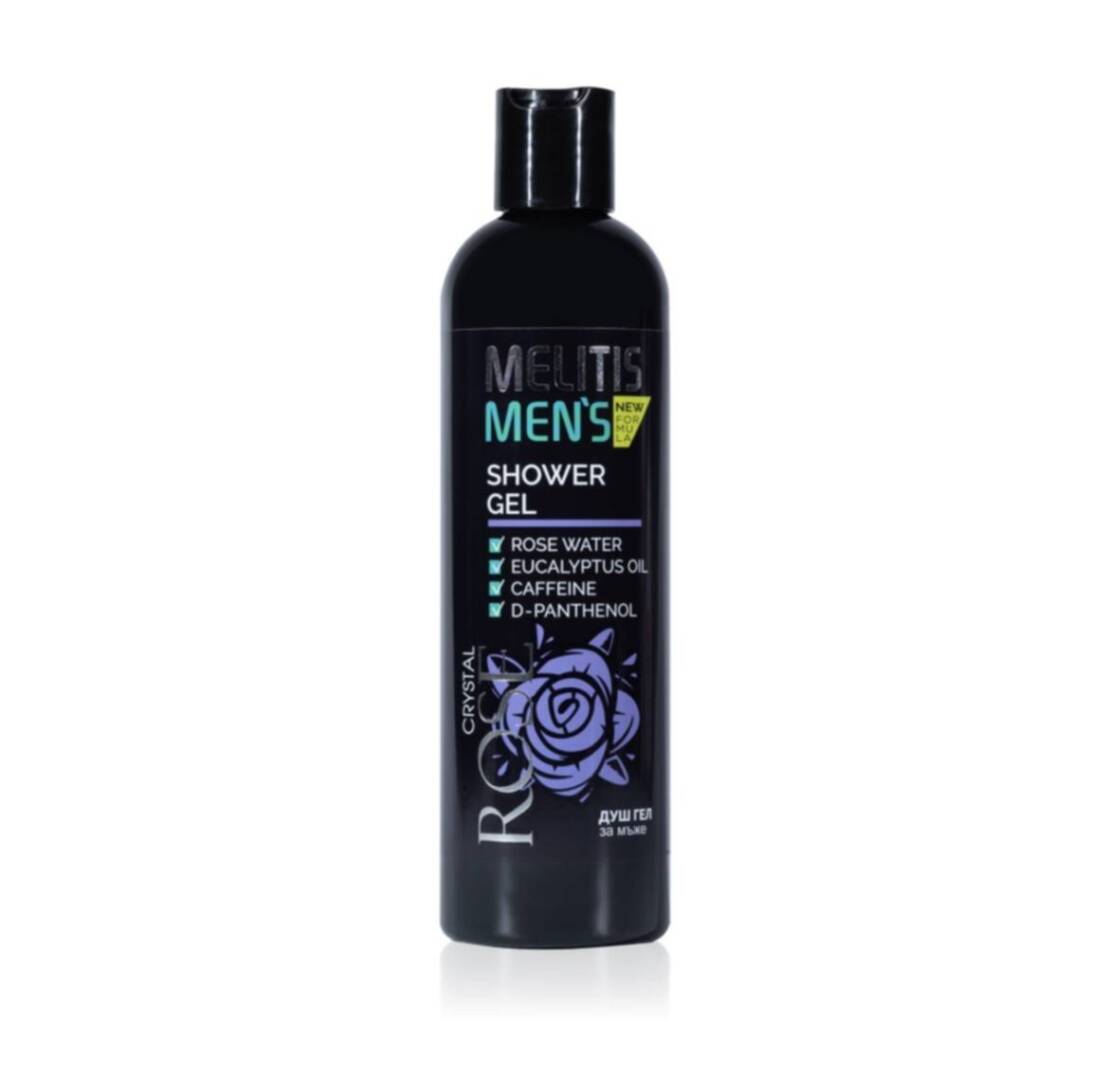 Мъжки шампоан за коса „Melitis Crystal Rose“ с кофеин, евкалиптово масло 300ml