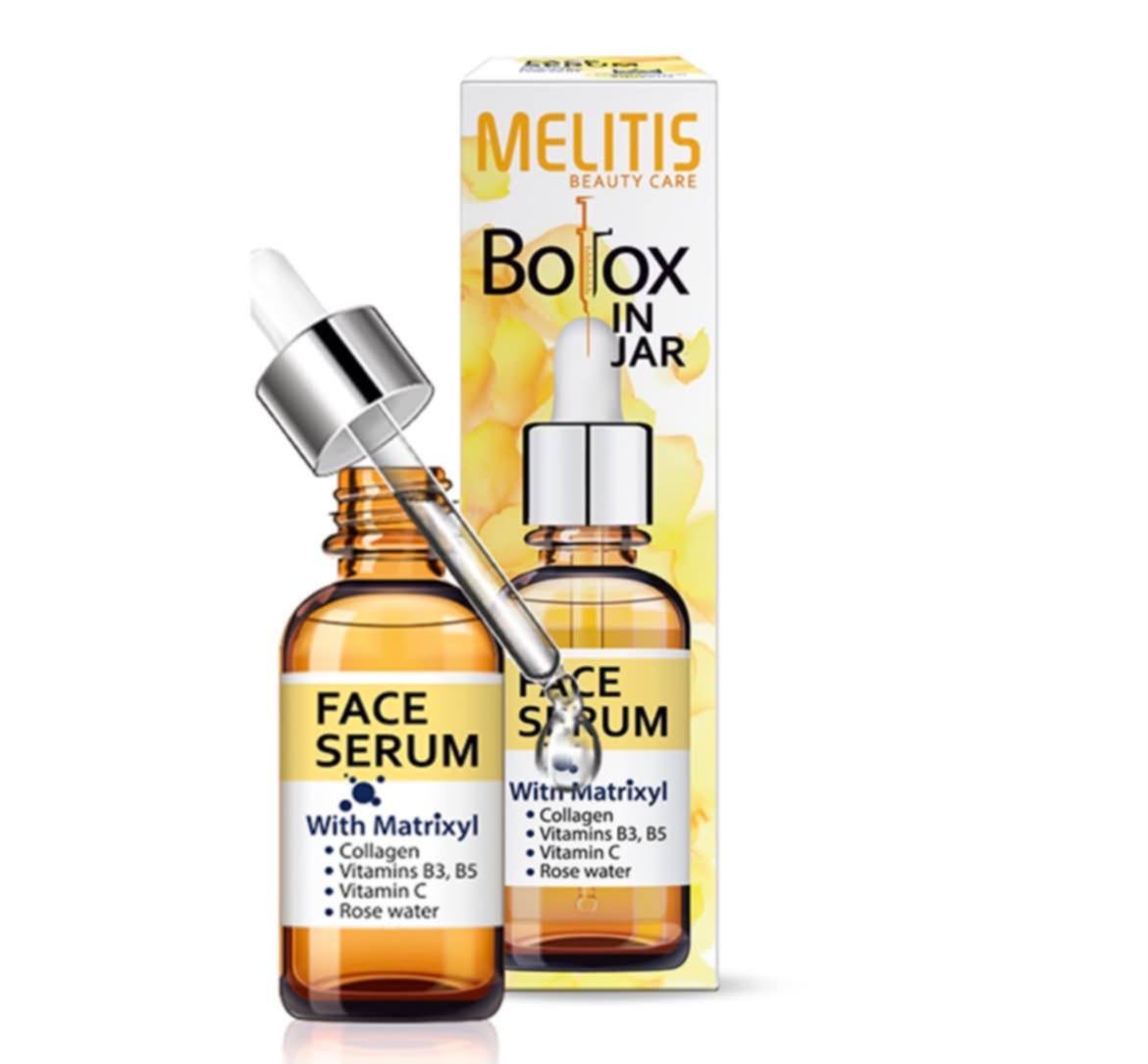 Серум за лице Melitis Beauty Care „BoTox IN JAR“ с Матриксил, Колаген, витамини и розова вода. – 20 мл