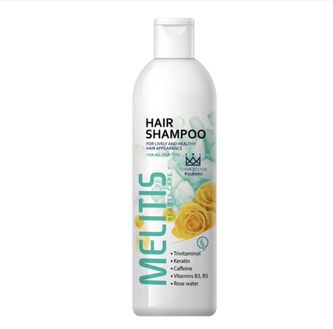 Шампоан за коса „Melitis Beauty Care“ с Тривитаминол, Кератин, Кофеин и Розова Вода