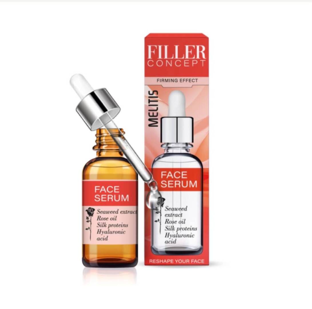 Серум за лице “Melitis Filler Concept” с екстракт от морски водорасли, хиалуронова киселина, копринени протеини и розово масло